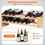 VEVOR - Botellero modular apilable para 18 botellas, de madera maciza de bambú de 2 niveles, para vino, expositor independiente, para cocina, bar y bodega (color natural)