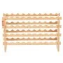 VEVOR Botellero modular apilable para 36 botellas, de madera maciza de bambú, de 4 niveles, para vino, expositor independiente, para cocina, bar y bodega (color natural)