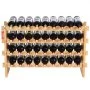 VEVOR Botellero modular apilable para 36 botellas, de madera maciza de bambú, de 4 niveles, para vino, expositor independiente, para cocina, bar y bodega (color natural)