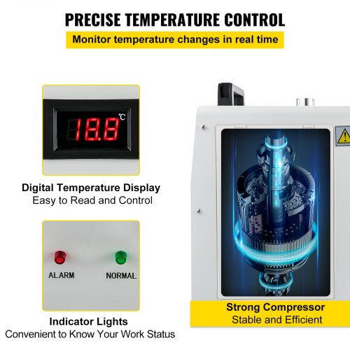 Enfriador industrial VEVOR, enfriador de agua industrial 110V CW-3000, capacidad de enfriamiento de 50W, agua de enfriamiento de capacidad de 10L, enfriador de recirculación de corriente de 0.5-0.7A para máquina de enfriamiento de máquina de grabado de 60W / 80W