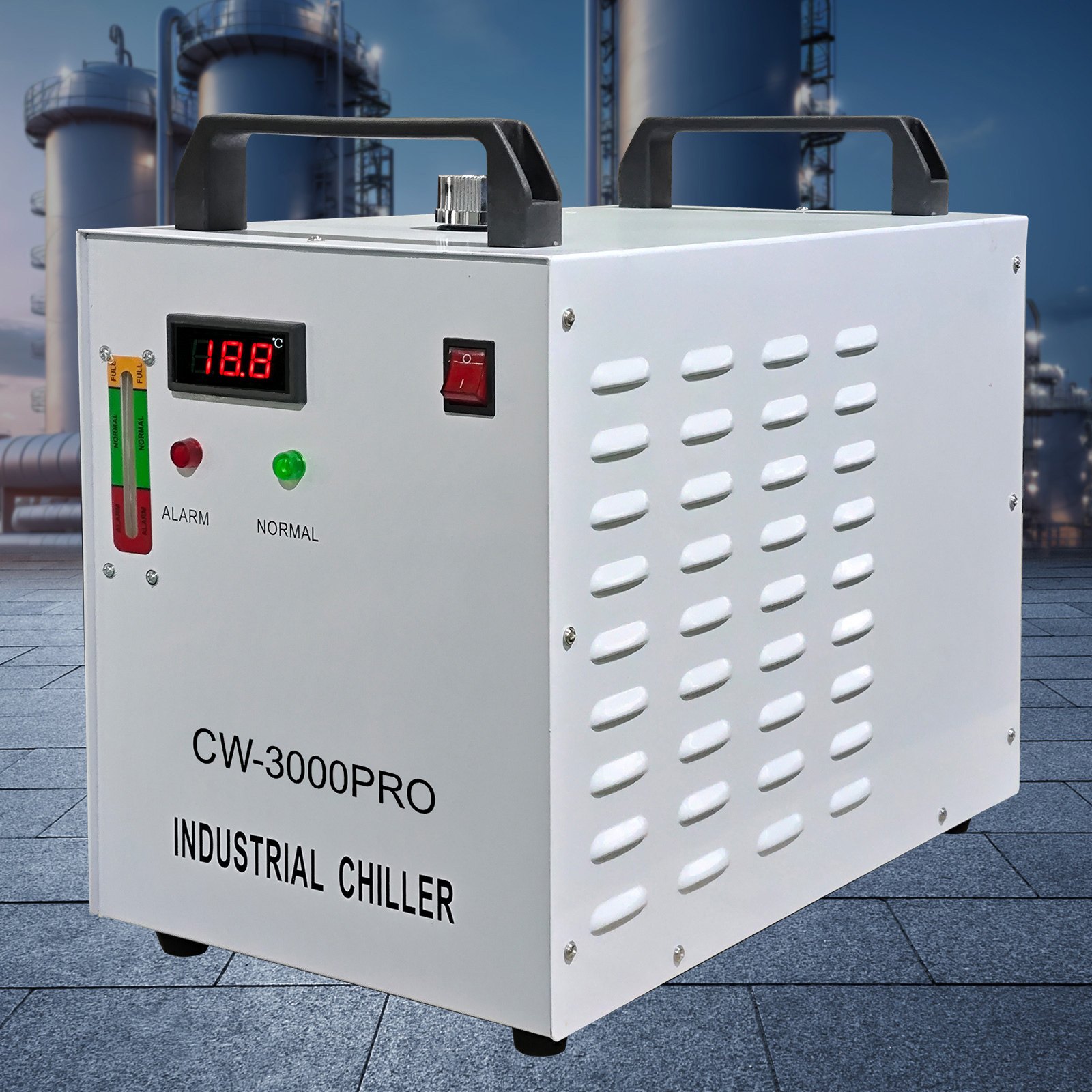 Enfriador industrial VEVOR, enfriador de agua industrial 110V CW-3000, capacidad de enfriamiento de 50W, agua de enfriamiento de capacidad de 10L, enfriador de recirculación de corriente de 0.5-0.7A para máquina de enfriamiento de máquina de grabado de 60W / 80W