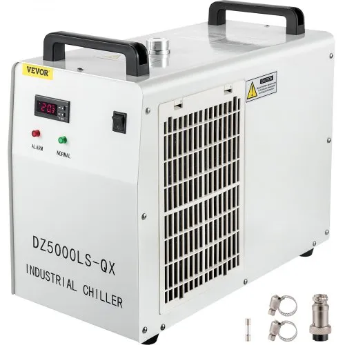 Enfriador industrial VEVOR, enfriador de agua industrial CW-5000 de 110 V, capacidad de enfriamiento de 800 W, agua de enfriamiento de capacidad de 6 l, enfriador de recirculación de corriente de 4.5-7 A para máquina de enfriamiento de máquina de grabado de 80 W/100 W
