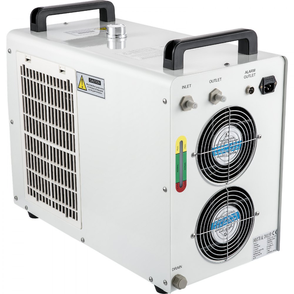 Enfriador industrial VEVOR, enfriador de agua industrial CW-5000 de 110 V, capacidad de enfriamiento de 800 W, agua de enfriamiento de capacidad de 6 l, enfriador de recirculación de corriente de 4.5-7 A para máquina de enfriamiento de máquina de grabado de 80 W/100 W