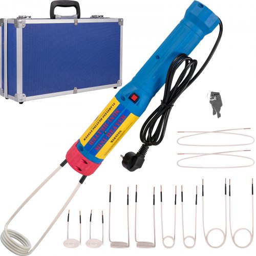 VEVOR Kit de calentador de inducción magnética 1000W 110V Herramienta de calor sin llama automotriz Calentador de inducción de mano para quitar tornillos oxidados, Calentador sin llama automotriz con 8 bobinas y caja de almacenamiento portátil