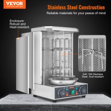 VEVOR Shawarma Grill Machine, 13 libras de capacidad, máquina de cocina de pollo Shawarma con 2 quemadores, asador eléctrico vertical Gyro asador horno Doner Kebab, para el hogar restaurante cocina fiestas
