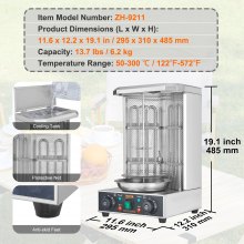 VEVOR Shawarma Grill Machine, 13 libras de capacidad, máquina de cocina de pollo Shawarma con 2 quemadores, asador eléctrico vertical Gyro asador horno Doner Kebab, para el hogar restaurante cocina fiestas