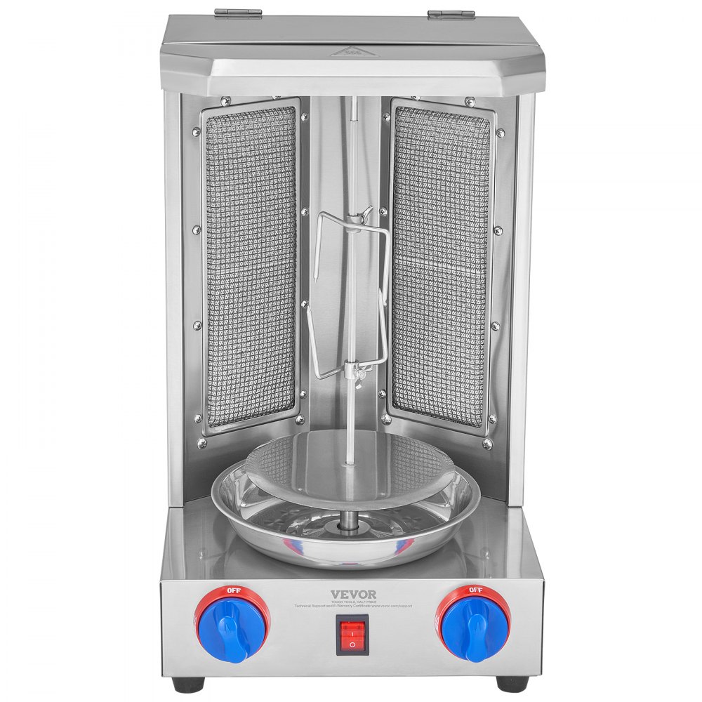 VEVOR - Parrilla para shawarma (capacidad de 6 kg), 2 quemadores, horno vertical de gas, asador de kebab, ideal para fiestas en casa, restaurantes y cocinas.