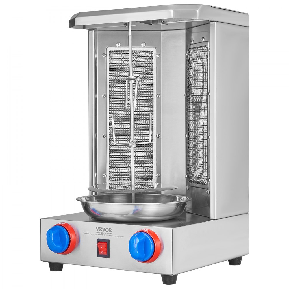 VEVOR - Parrilla para shawarma (capacidad de 6 kg), 2 quemadores, horno vertical de gas, asador de kebab, ideal para fiestas en casa, restaurantes y cocinas.