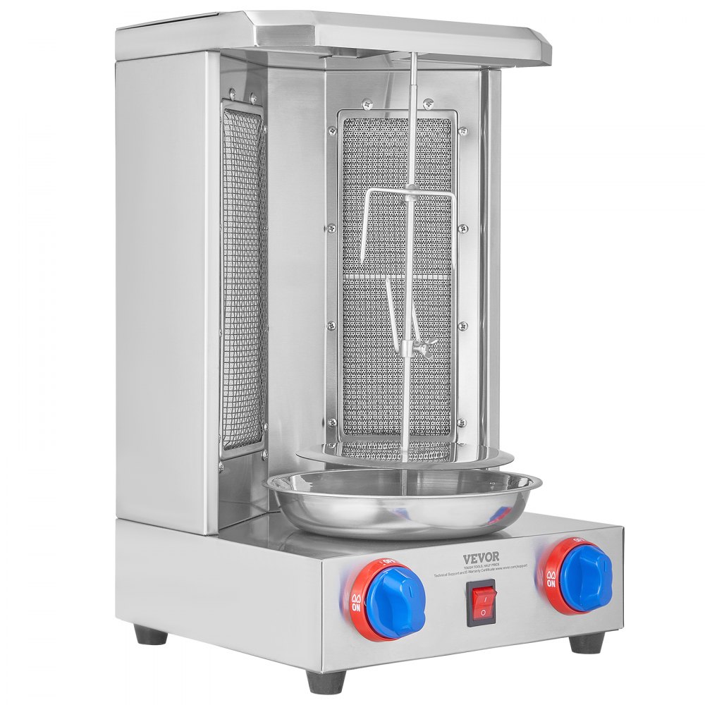 VEVOR - Parrilla para shawarma (capacidad de 6 kg), 2 quemadores, horno vertical de gas, asador de kebab, ideal para fiestas en casa, restaurantes y cocinas.