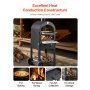 VEVOR Horno de Pizza de Pellets de Leña de 2 Capas, para Exteriores, con 2 Ruedas Extraíbles, Máquina para Hacer Pizzas con Una Temperatura Máxima de 540 °C para Asar, 540 x 445 x 1420 mm, Negro
