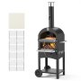 VEVOR Horno de Pizza de Pellets de Leña de 2 Capas, para Exteriores, con 2 Ruedas Extraíbles, Máquina para Hacer Pizzas con Una Temperatura Máxima de 540 °C para Asar, 540 x 445 x 1420 mm, Negro
