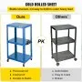 Carro audiovisual de acero VEVOR, altura ajustable de 66-104 cm, con cable de alimentación, 63 x 46 cm, para presentaciones, 3 estantes, 68 kg, con ruedas y 2 frenos, apto para cargas pesadas, color azul