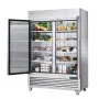 VEVOR Commercial Refrigerator 44.21 Cu.ft, Reach In 54.4" W Upright Refrigerator 2 Doors, Auto-Defrost Stainless Steel Reach-in Refrigerator with 8 Shelves, 33 to 41℉ Temp Control, LED Light, 4 Wheels