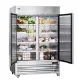 VEVOR Commercial Refrigerator 44.21 Cu.ft, Reach In 54.4" W Upright Refrigerator 2 Doors, Auto-Defrost Stainless Steel Reach-in Refrigerator with 8 Shelves, 33 to 41℉ Temp Control, LED Light, 4 Wheels