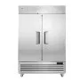 VEVOR Commercial Refrigerator 44.21 Cu.ft, Reach In 54.4" W Upright Refrigerator 2 Doors, Auto-Defrost Stainless Steel Reach-in Refrigerator with 8 Shelves, 33 to 41℉ Temp Control, LED Light, 4 Wheels