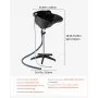 VEVOR Lavabo Portátil para Champú Lavabo Profundo para Lavar el Cabello de Altura y Ángulo Ajustables con Manguera de Drenaje, Cabezal de Ducha para Peluquería, Salón de Belleza, Centro de Spa, Negro