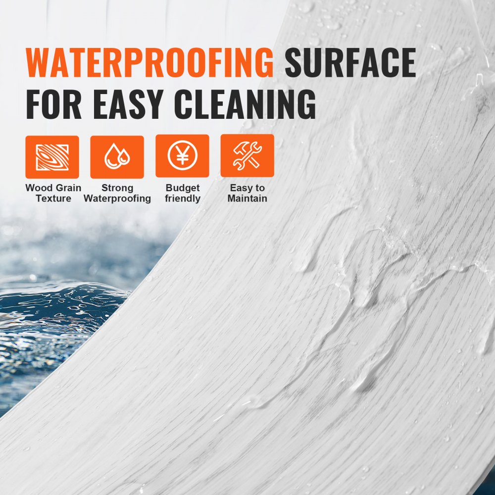 Baldosas de vinilo entrelazadas VEVOR de 122 x 18,5 cm (48 x 7,3 pulgadas), 10 baldosas de 5,5 mm de grosor, fácil instalación, imitación madera gris claro, ideales para cocina, comedor, dormitorios y baños.