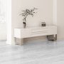 Baldosas de vinilo entrelazadas VEVOR de 122 x 18,5 cm (48 x 7,3 pulgadas), 10 baldosas de 5,5 mm de grosor, fácil instalación, imitación madera gris claro, ideales para cocina, comedor, dormitorios y baños.