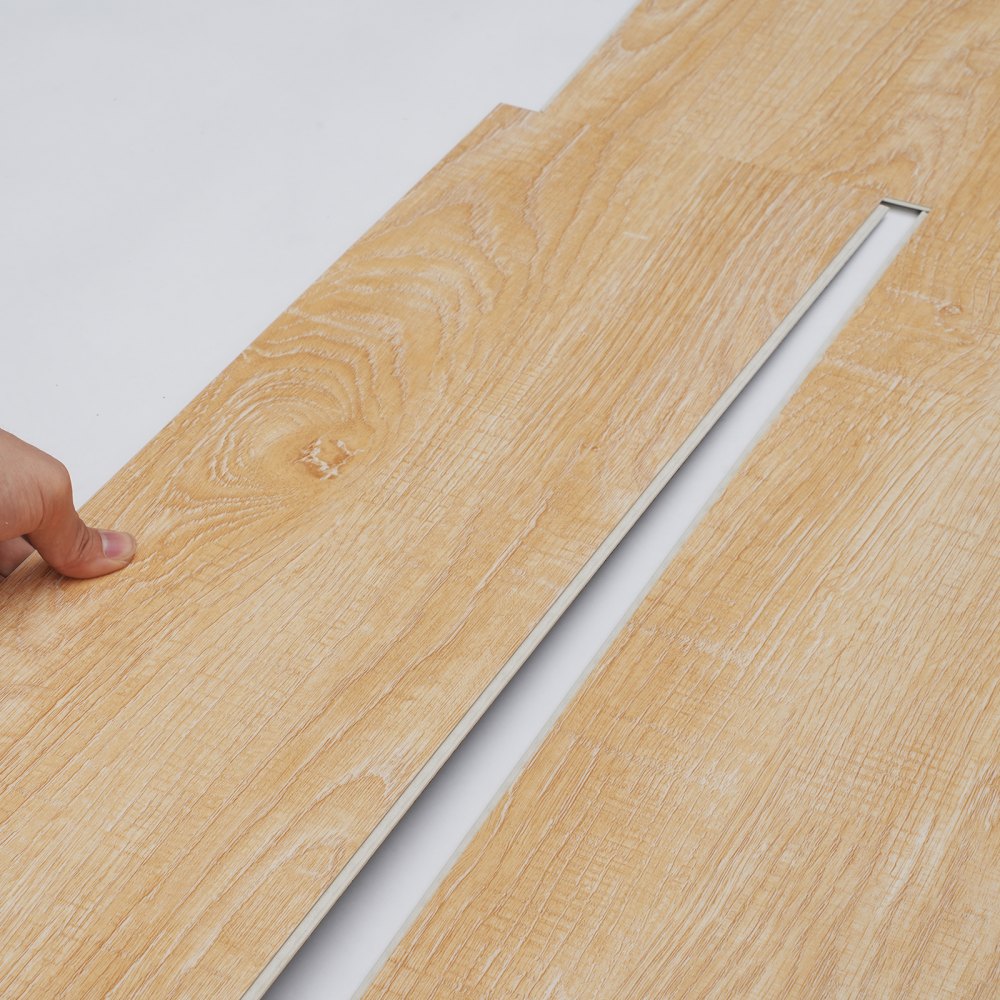 VEVOR Baldosas de Vinilo Entrelazadas de 1120 x 185 mm, 10 Baldosas de 5,5 mm de Grosor que Se Unen, Pisos de Bricolaje de Grano de Madera Natural para Cocina, Comedor, Dormitorios y Baños de su Hogar