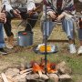 Parrilla giratoria VEVOR para fogatas, rejilla de acero resistente, ajustable 360°, para cocinar al aire libre, parrilla portátil para acampar y barbacoas al aire libre.