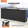 VEVOR Mesa de bar portátil plegable extralarga – Mesa de podio de feria para interior, exterior, fiesta, picnic, exposición, incluye estuche de transporte, estante de almacenamiento y falda negra, 77.95" x 15.16" x 34.65