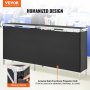VEVOR Mesa de bar portátil plegable extralarga – Mesa de podio de feria para interior, exterior, fiesta, picnic, exposición, incluye estuche de transporte, estante de almacenamiento y falda negra, 77.95" x 15.16" x 34.65