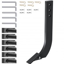 VEVOR 5 piezas de vástago de hoja de caja, vástago de escarificador de 16 pulgadas, vástago de raspador de caja de 3 agujeros, vástago de desgarrador con dientes y pasadores cónicos extraíbles, ensamblaje de vástagos ajustables para reemplazo, excavación, arado