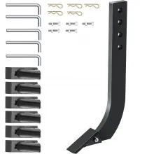 VEVOR Vástago de hoja de caja, vástago de escarificador de 18 pulgadas, vástago de raspador de caja de 4 orificios, vástago de desgarrador con dientes y pasadores cónicos extraíbles, ensamblaje de vástagos ajustables para reemplazo, excavación, arado, 5 piezas