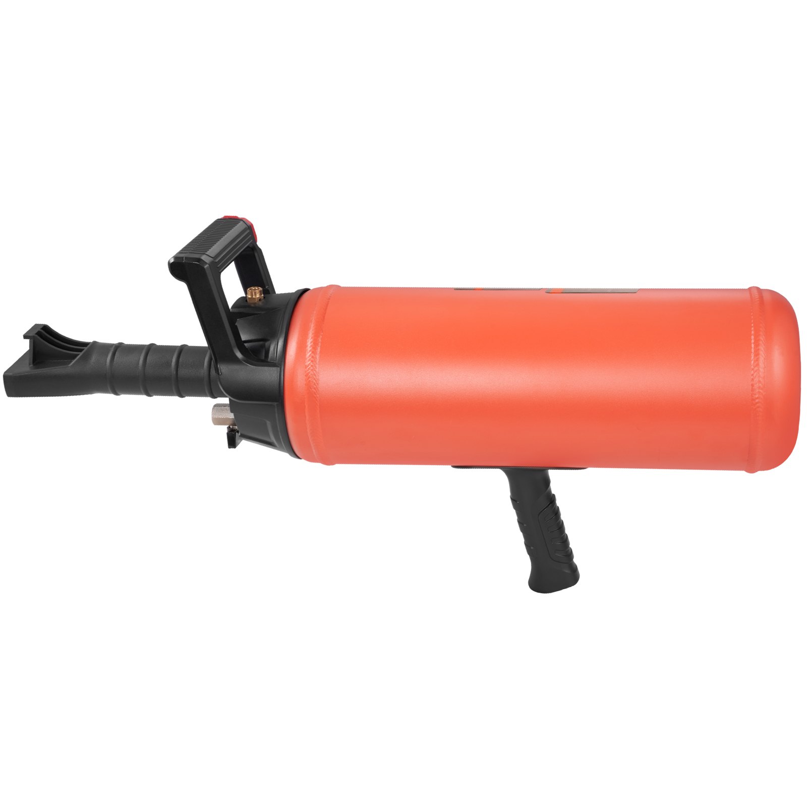 Inflador de talón de neumáticos VEVOR naranja con mango negro y boquilla para inflar neumáticos de manera eficiente.
