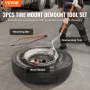 VEVOR Herramienta de desmontaje de montaje de neumáticos, herramienta de extracción de montaje de cambiador de neumáticos manual de acero de 22.5"-24.5", con retenedor de cuentas adicional, rompedor d