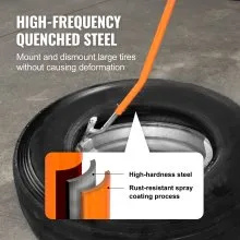 VEVOR Herramienta de desmontaje de montaje de neumáticos, herramienta de extracción de montaje de cambiador de neumáticos manual de acero de 22.5"-24.5", con retenedor de cuentas adicional, rompedor d