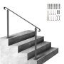Pasamanos VEVOR instalados en escaleras de hormigón con kit de hardware de montaje incluido.