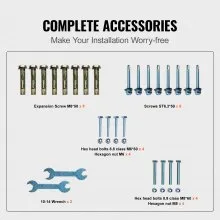Pasamanos de hierro forjado VEVOR para pasamanos de 1 o 2 escalones, riel de escalera para exteriores n.° 1 con kit de instalación para escalones para exteriores, pasamanos, color blanco mate