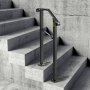 Barandillas VEVOR para escaleras exteriores, aptas para 1 o 2 escalones, barandilla de escalera exterior, barandilla de hierro forjado Arch#1, barandilla flexible para porche, barandillas negras de estilo transicional para escalones de hormigón o escaleras de madera. Visite la tienda Happybuy.