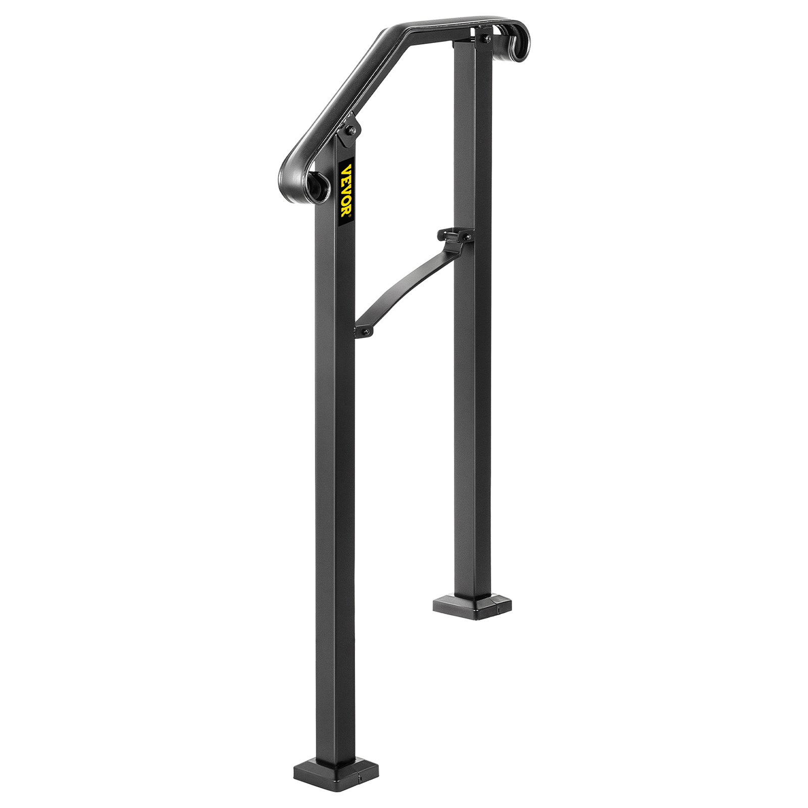 Pasamanos VEVOR para escaleras exteriores, aptos para 1 o 2 escalones, pasamanos de hierro forjado Arch#1, pasamanos flexible para porche, pasamanos negros de transición para escalones de hormigón o escaleras de madera. Visita la tienda Happybuy.