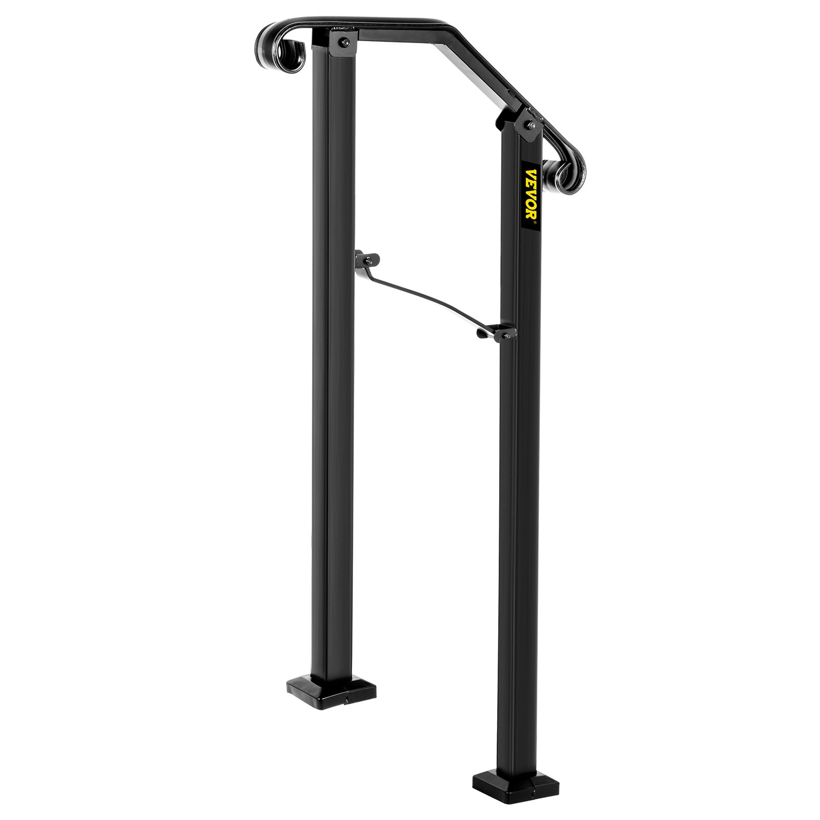 Pasamanos VEVOR para escaleras exteriores, aptos para 1 o 2 escalones, pasamanos de hierro forjado Arch#1, pasamanos flexible para porche, pasamanos negros de transición para escalones de hormigón o escaleras de madera. Visita la tienda Happybuy.