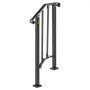 Pasamanos de exterior modernos VEVOR con elegante acabado negro y postes de base resistentes.