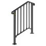 Barandillas VEVOR para escaleras exteriores, aptas para 2 o 3 peldaños, barandilla de hierro forjado Picket#2, barandilla flexible para porches, barandillas negras de estilo transicional para escalones de hormigón o escaleras de madera.