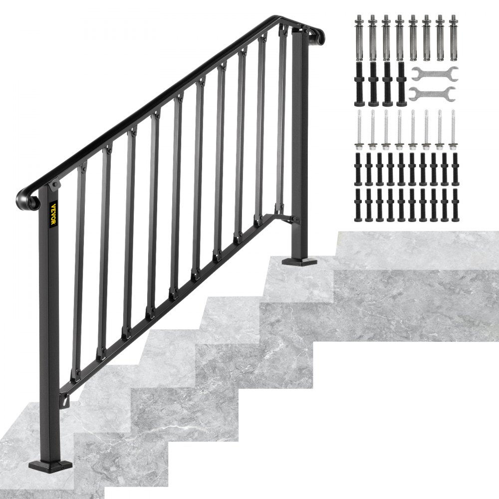 DSVONAUS Pasamanos de barandilla para escaleras, barandilla negra para  balcón, barandilla de metal para exteriores, barandilla de seguridad de