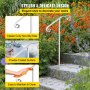 Pasamanos de un solo poste VEVOR de hierro forjado para montaje en poste, soportes de agarre para escalones en el suelo, poste largo, apto para 1 o 2 escalones, pasamanos de un solo poste