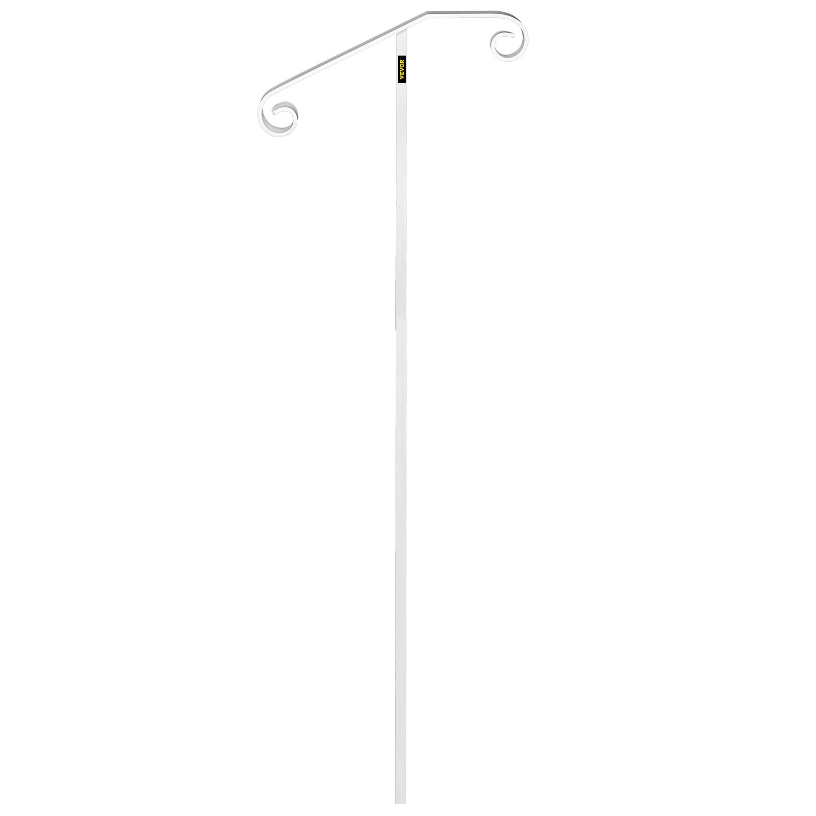 Pasamanos VEVOR blanco con extremos curvados y un diseño elegante y minimalista.