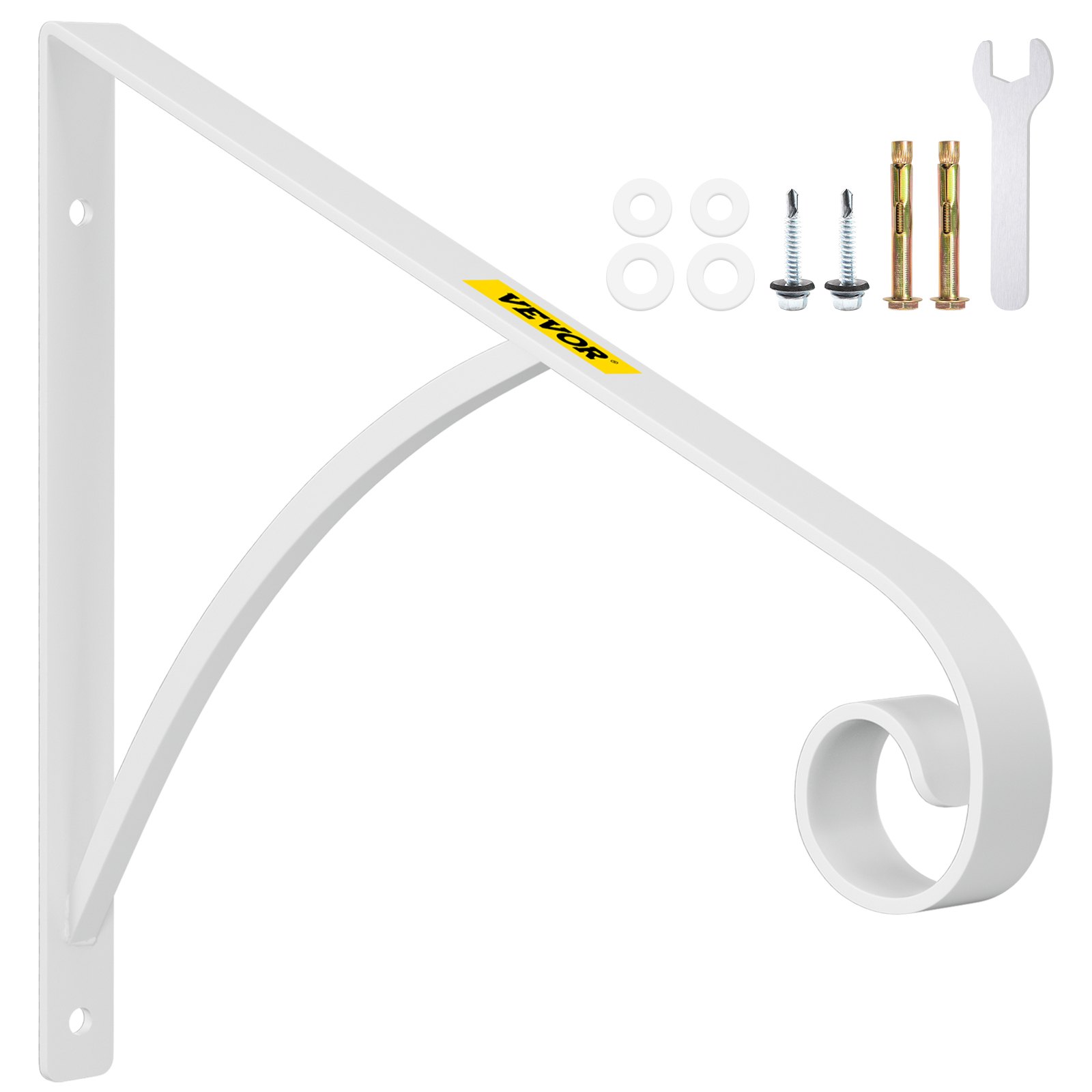 VEVOR Pasamanos de hierro forjado para montar en la pared, color blanco