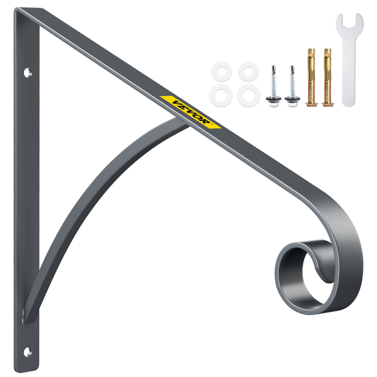 VEVOR Pasamanos de hierro forjado para montar en la pared, gris
