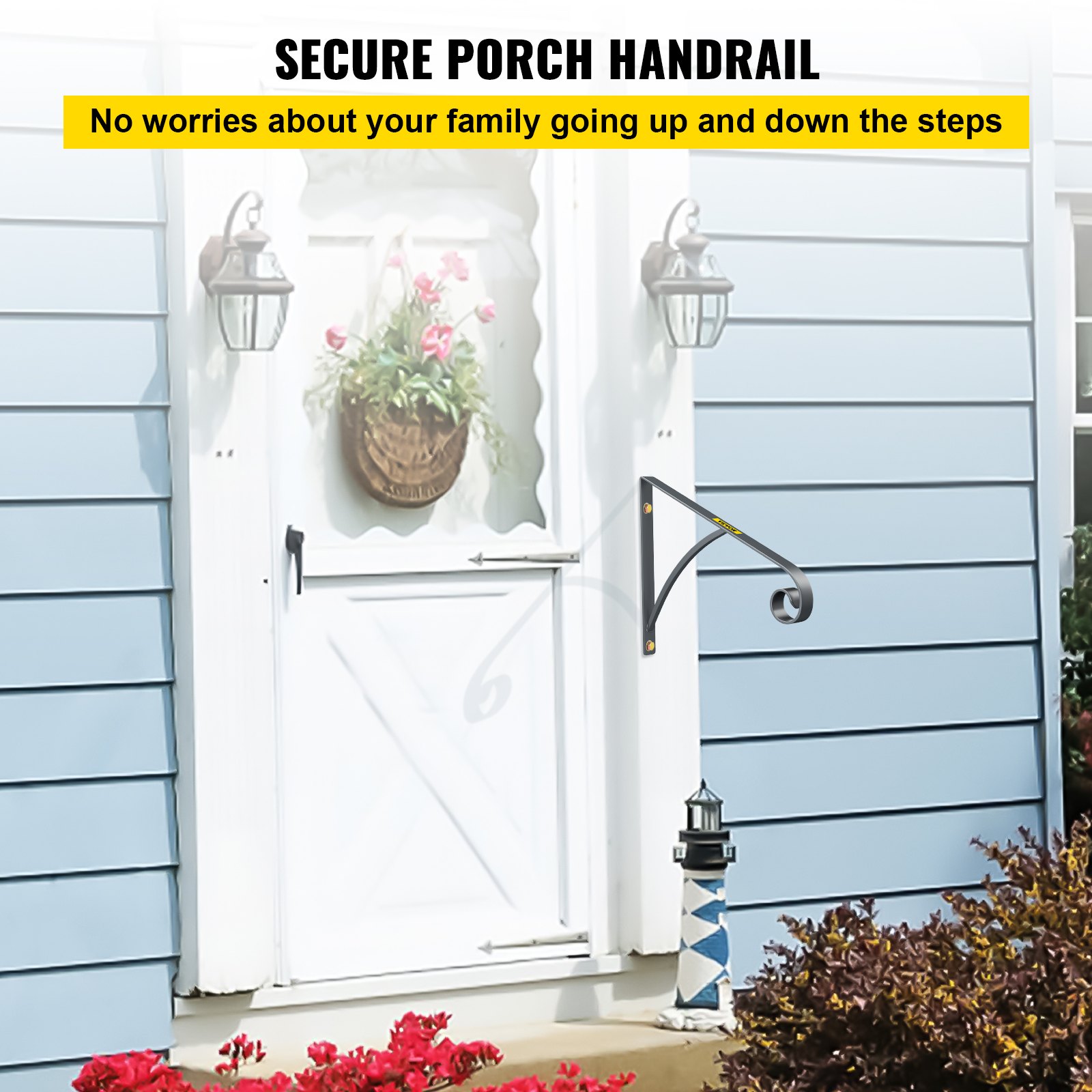 Pasamanos de hierro forjado VEVOR para pared, color gris