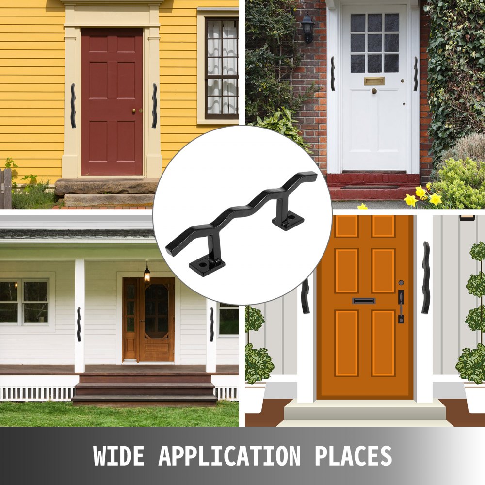 Pasamanos de hierro forjado VEVOR para pared, color negro