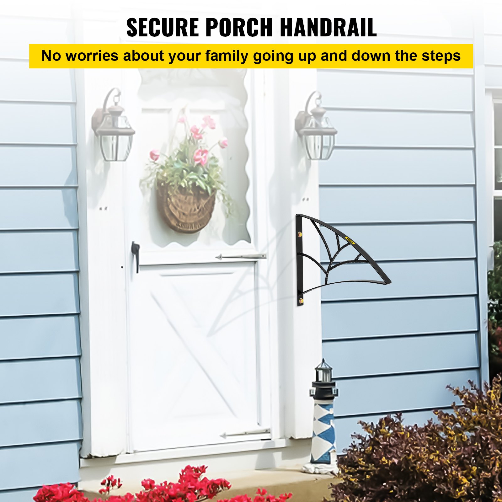 Pasamanos de hierro forjado VEVOR para pared, color negro