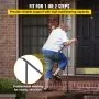 Pasamanos VEVOR para escaleras exteriores, aptos para 1 o 2 escalones, pasamanos de hierro forjado de un solo poste, barandillas de porche de transición grises para escalones de hormigón o escaleras de madera con base.