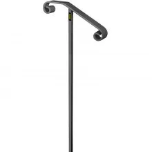 VEVOR Pasamanos de un solo poste Soportes de agarre de escalones de montaje en poste de hierro forjado en el suelo Poste largo Se adapta a 1 o 2 escalones Baranda de un solo poste (gris)