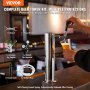Kit de torre de barril VEVOR, kit de conversión de cerveza de un solo grifo, dispensador de torre de cerveza de barril de acero inoxidable con regulador CGA320 de doble calibre y acoplador de barril D-System, resorte de cierre automático para fiestas, bares y hogares