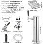 Kit de torre de barril VEVOR, kit de conversión de cerveza de un solo grifo, dispensador de cerveza de barril de acero inoxidable con regulador CGA320 de doble calibre y acoplador de barril D-System, bandeja de goteo para fiestas y hogar.